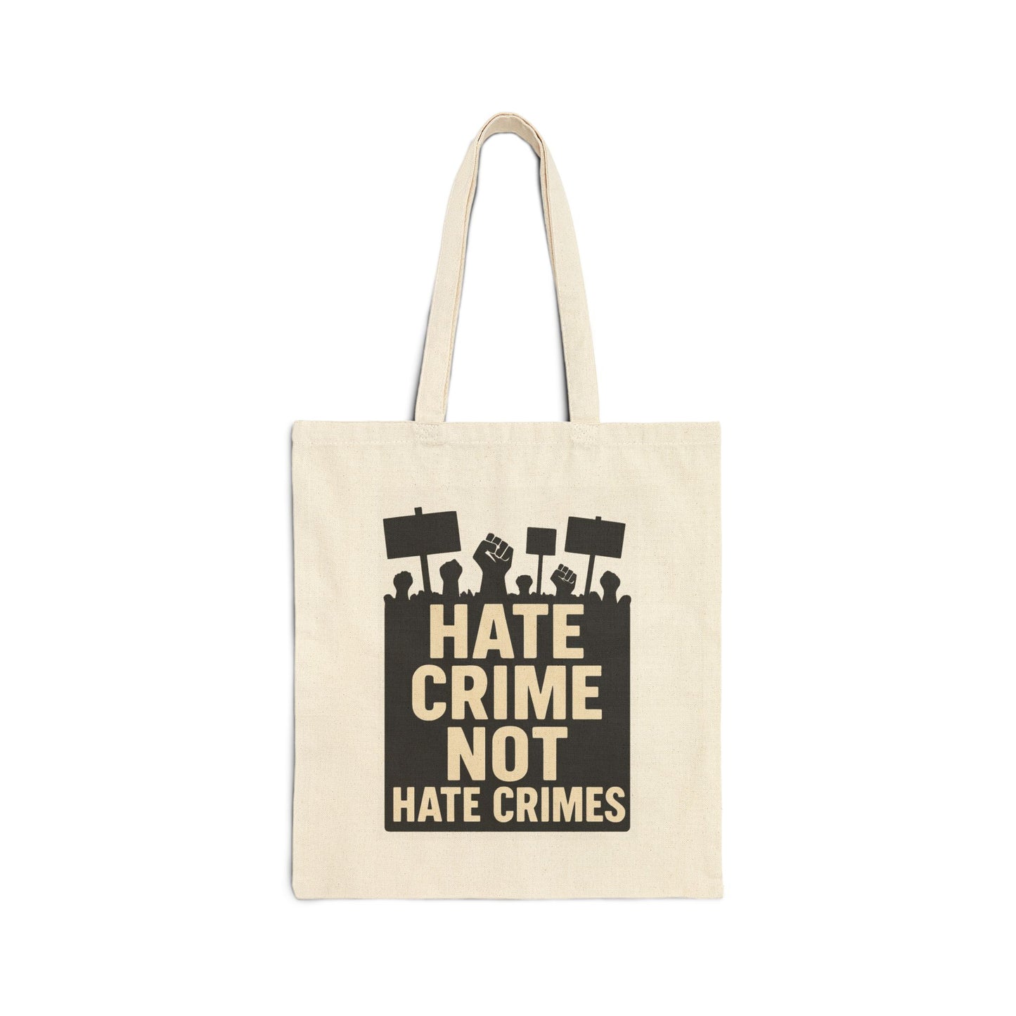 Tote Bag - Hate Crime, Not Hate Crimes; Eco-Friendly Canvas Tote, Democracy Advocacy, Gift for Activists, Protest Bag, Reusable Grocery Bag