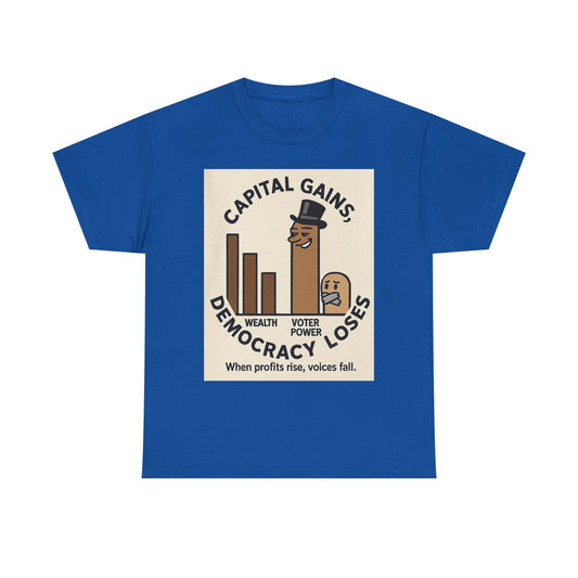 Unisex Tee shirt - Capitol Gains Democracy Loses Tee, Activism Apparel, Gift for Protesters, Statement Clothing, Democracy T-Shirt