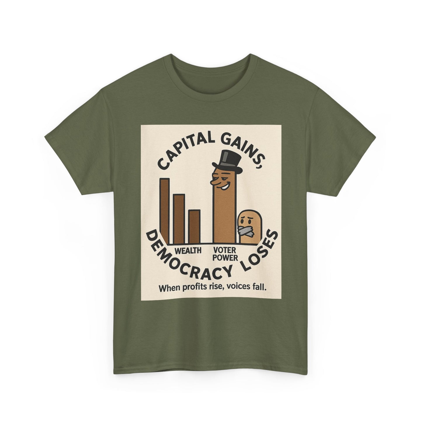 Unisex Tee shirt - Capitol Gains Democracy Loses Tee, Activism Apparel, Gift for Protesters, Statement Clothing, Democracy T-Shirt