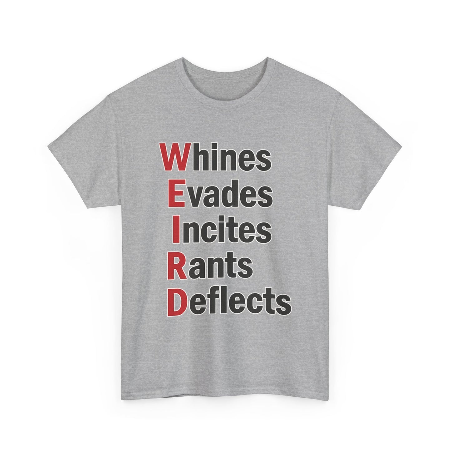 Unisex Tee shirt - WERID Heavy Cotton Graphic T-Shirt, Activism Apparel, Gift for Protesters, Statement Clothing, Democracy T-Shirt