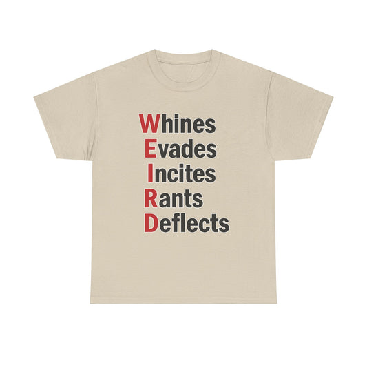 Unisex Tee shirt - WERID Heavy Cotton Graphic T-Shirt, Activism Apparel, Gift for Protesters, Statement Clothing, Democracy T-Shirt