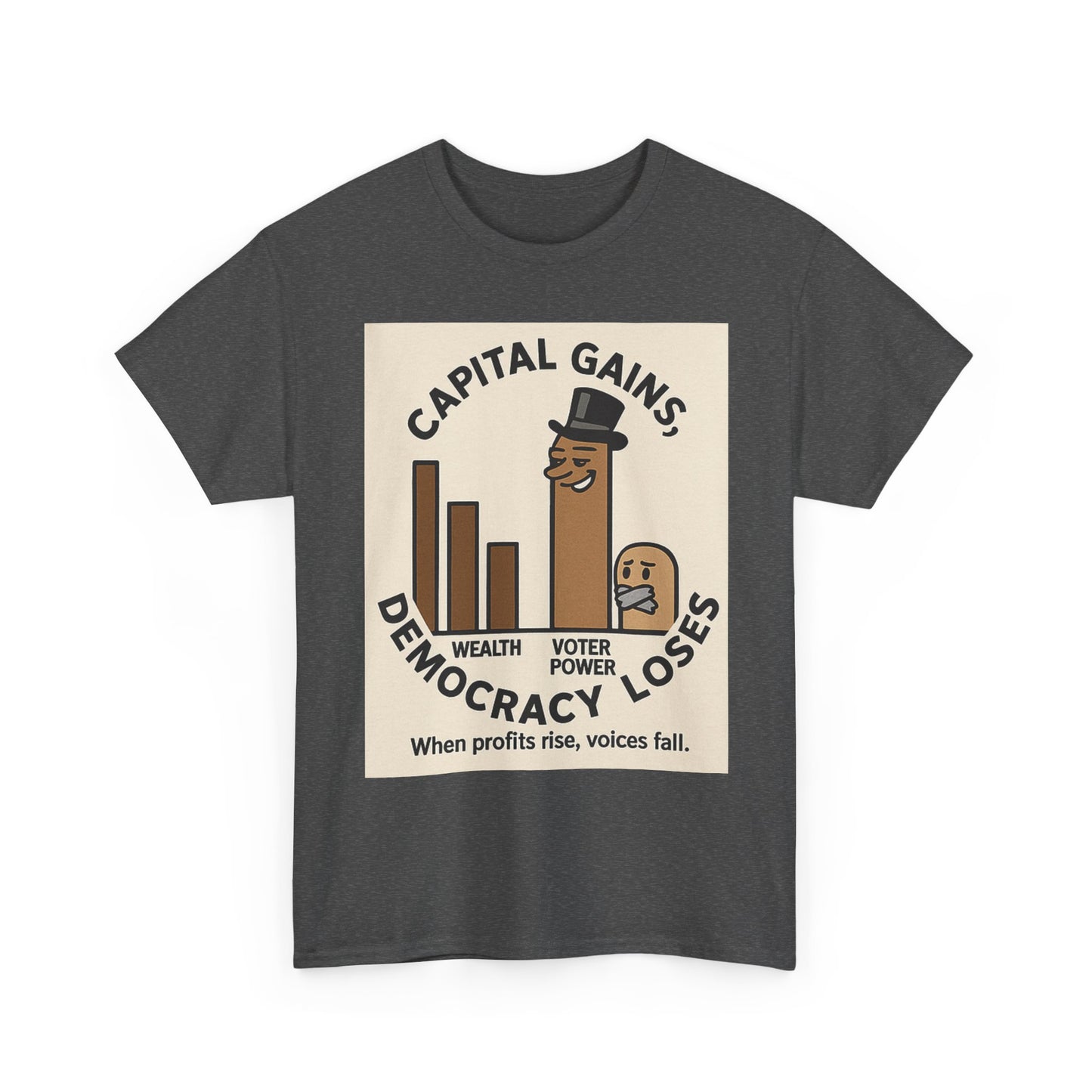 Unisex Tee shirt - Capitol Gains Democracy Loses Tee, Activism Apparel, Gift for Protesters, Statement Clothing, Democracy T-Shirt