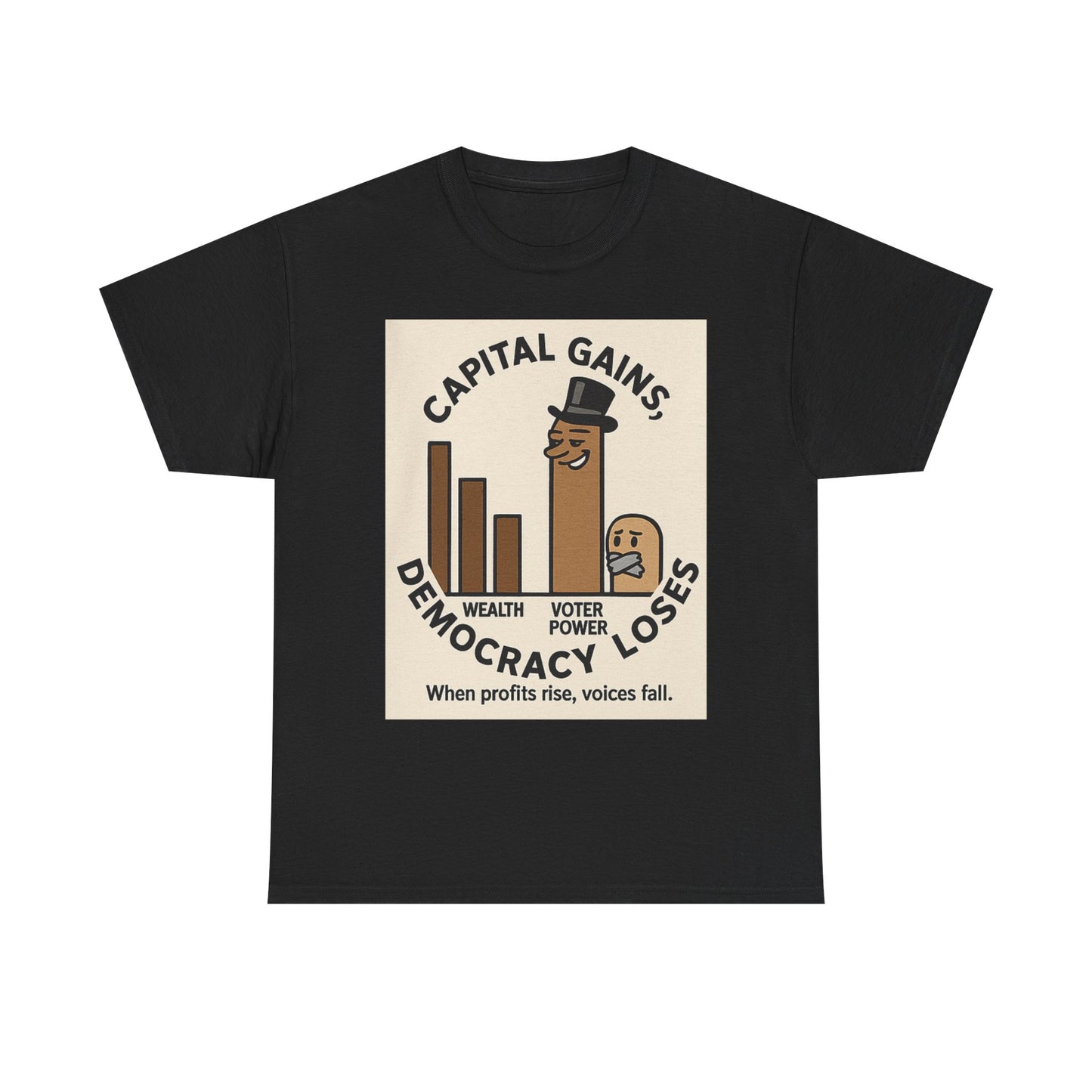 Unisex Tee shirt - Capitol Gains Democracy Loses Tee, Activism Apparel, Gift for Protesters, Statement Clothing, Democracy T-Shirt