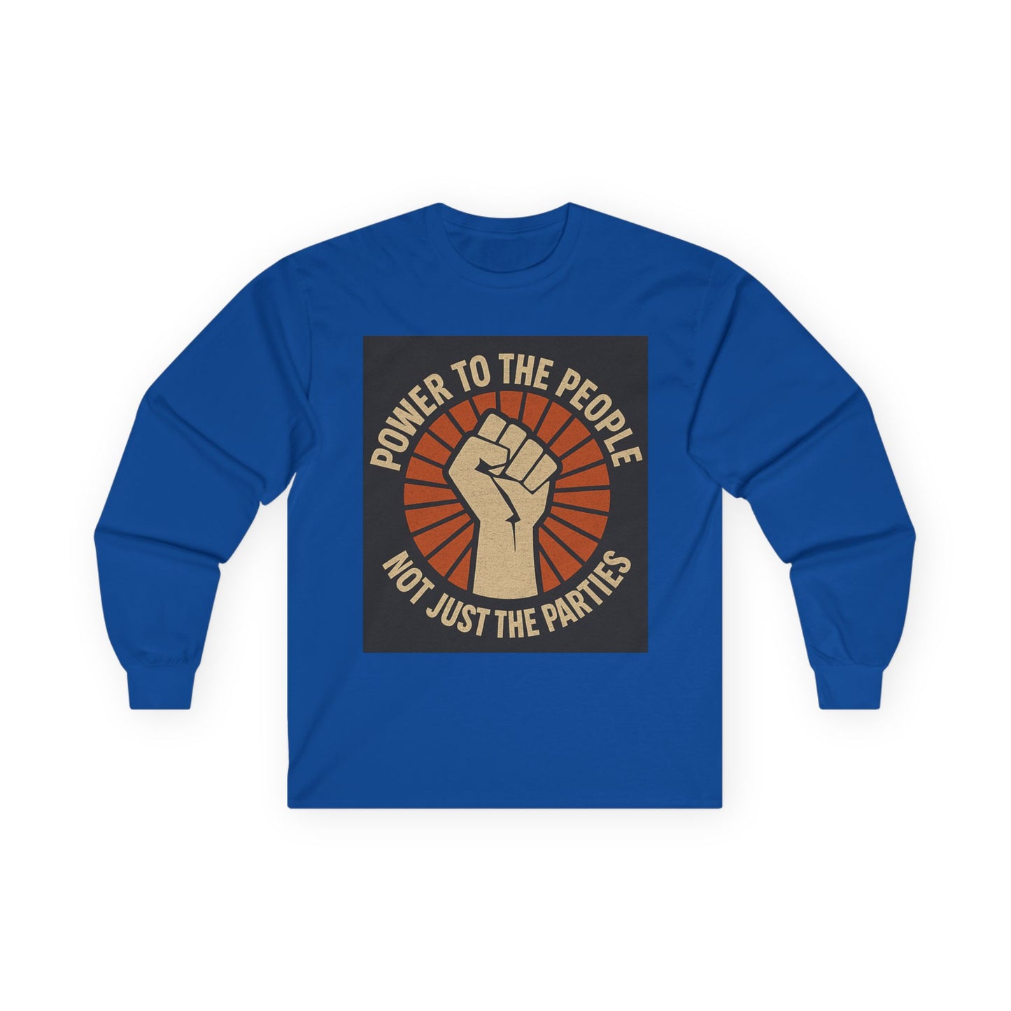 Unisex Tee, Long Sleeve - Power To The People, Empowered vibe Graphic Shirt for Retirement, Gifting, Casual Wear, Humour